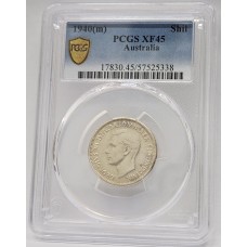 AUSTRALIA 1940 . ONE 1 SHILLING . PCGS XF45